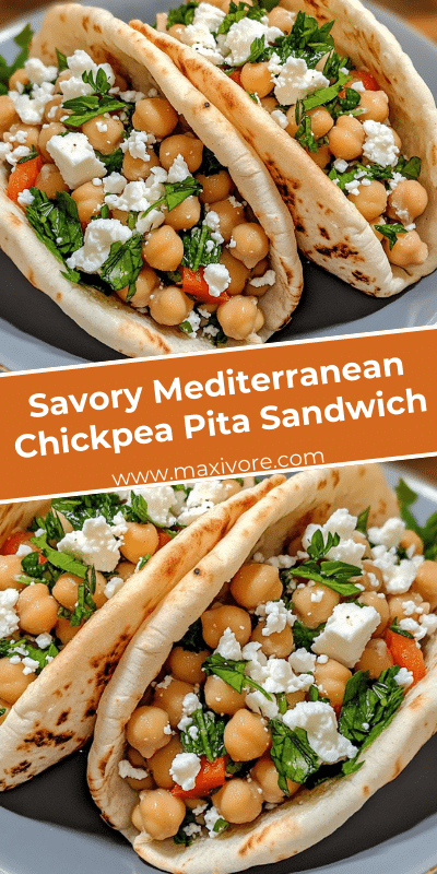 Savory Mediterranean Chickpea Pita Sandwich