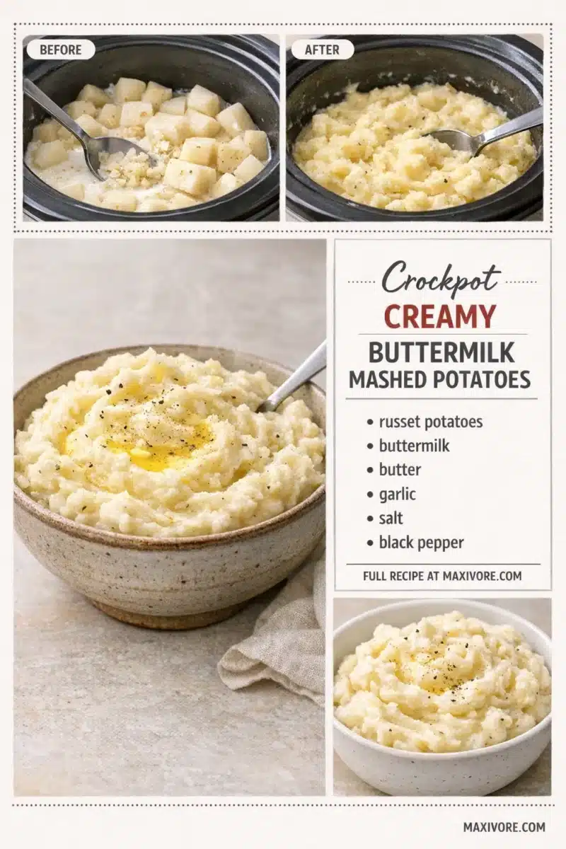 Slow Cooker Buttermilk Mashed Potatoes Recipe