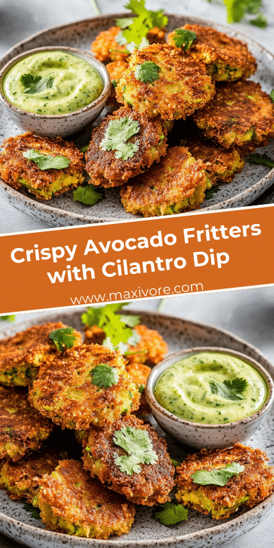 Crispy Avocado Fritters with Cilantro Dip