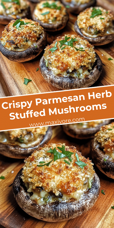 Crispy Parmesan Herb Stuffed Mushrooms