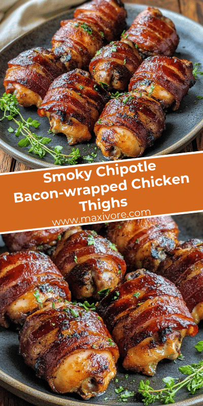 Smoky Chipotle Bacon-wrapped Chicken Thighs