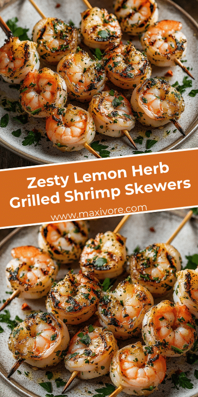 Zesty Lemon Herb Grilled Shrimp Skewers