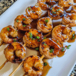 How to make Bourbon Maple Glazed Shrimp Skewers — key cooking step