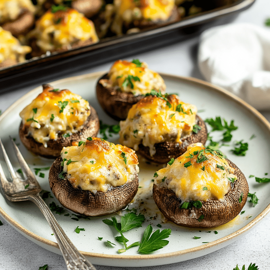 Cheddar Explosion Stuffed Mushrooms — restaurant-quality recipe photo