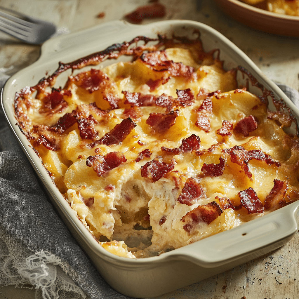 Cheesy Bacon Potato Casserole — restaurant-quality recipe photo
