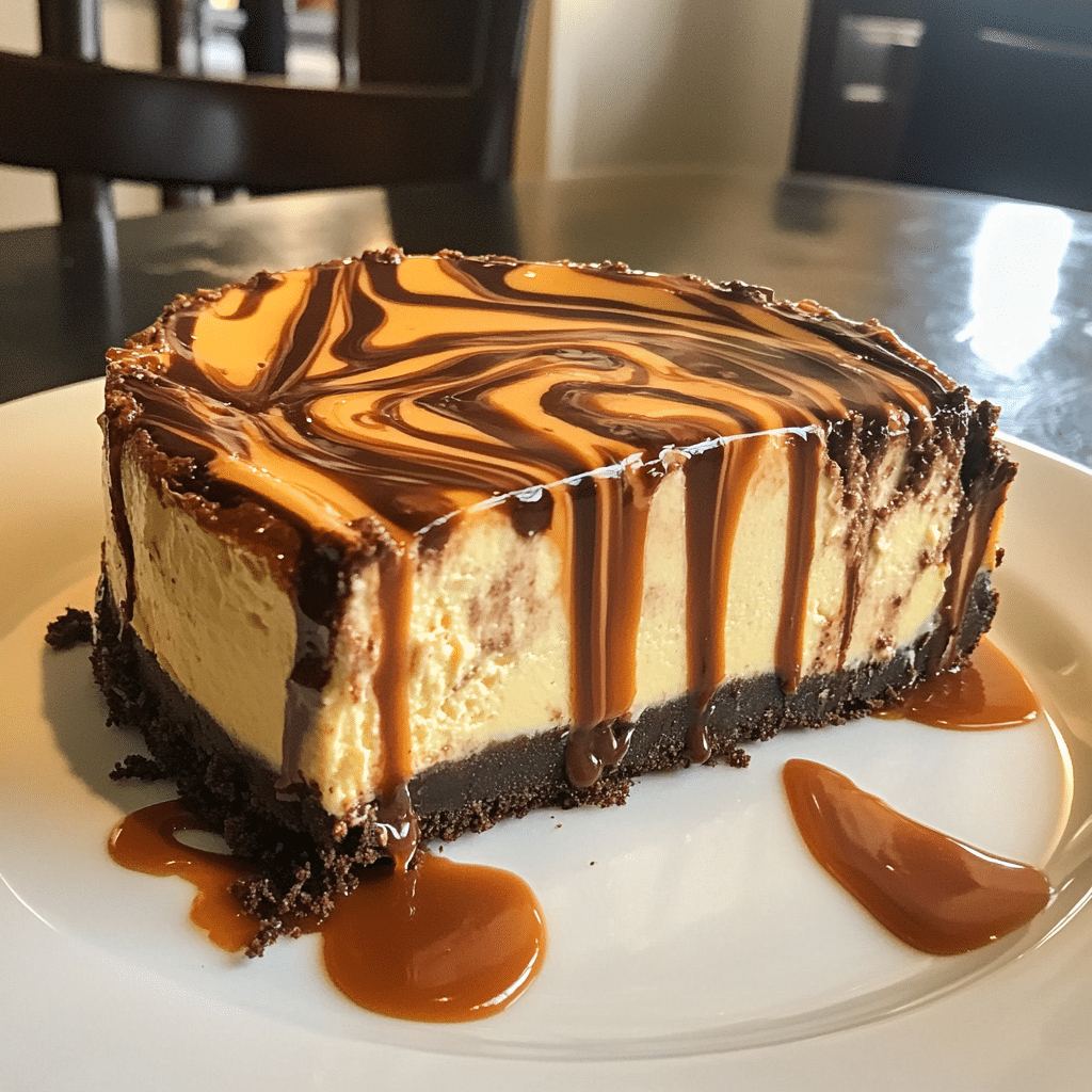 Chocolate Caramel Swirl Cheesecake — restaurant-quality recipe photo