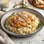 How to make Creamy Garlic Herb Chicken Risotto — key cooking step