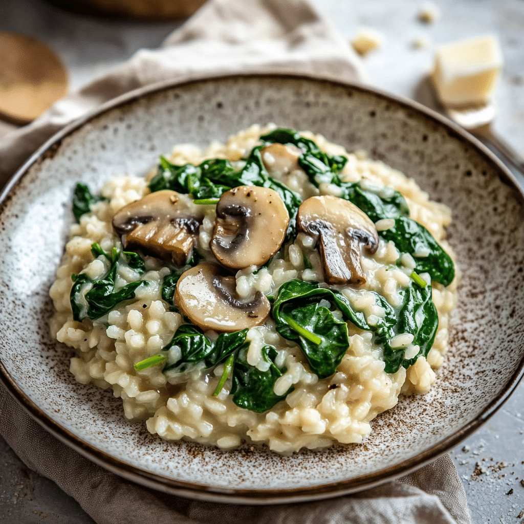 Creamy Spinach and Mushroom Risotto — restaurant-quality recipe photo