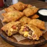 Deep-fried Bacon Mac Cheeseburger Stuffed Ravioli 5 How to make Deep-fried Bacon Mac Cheeseburger Stuffed Ravioli — key cooking step