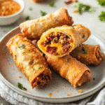 Deep-fried Garlic Butter Bacon Cheeseburger Egg Rolls — restaurant-quality recipe photo