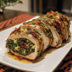 How to make Herb-crusted Stuffed Pork Tenderloin — key cooking step