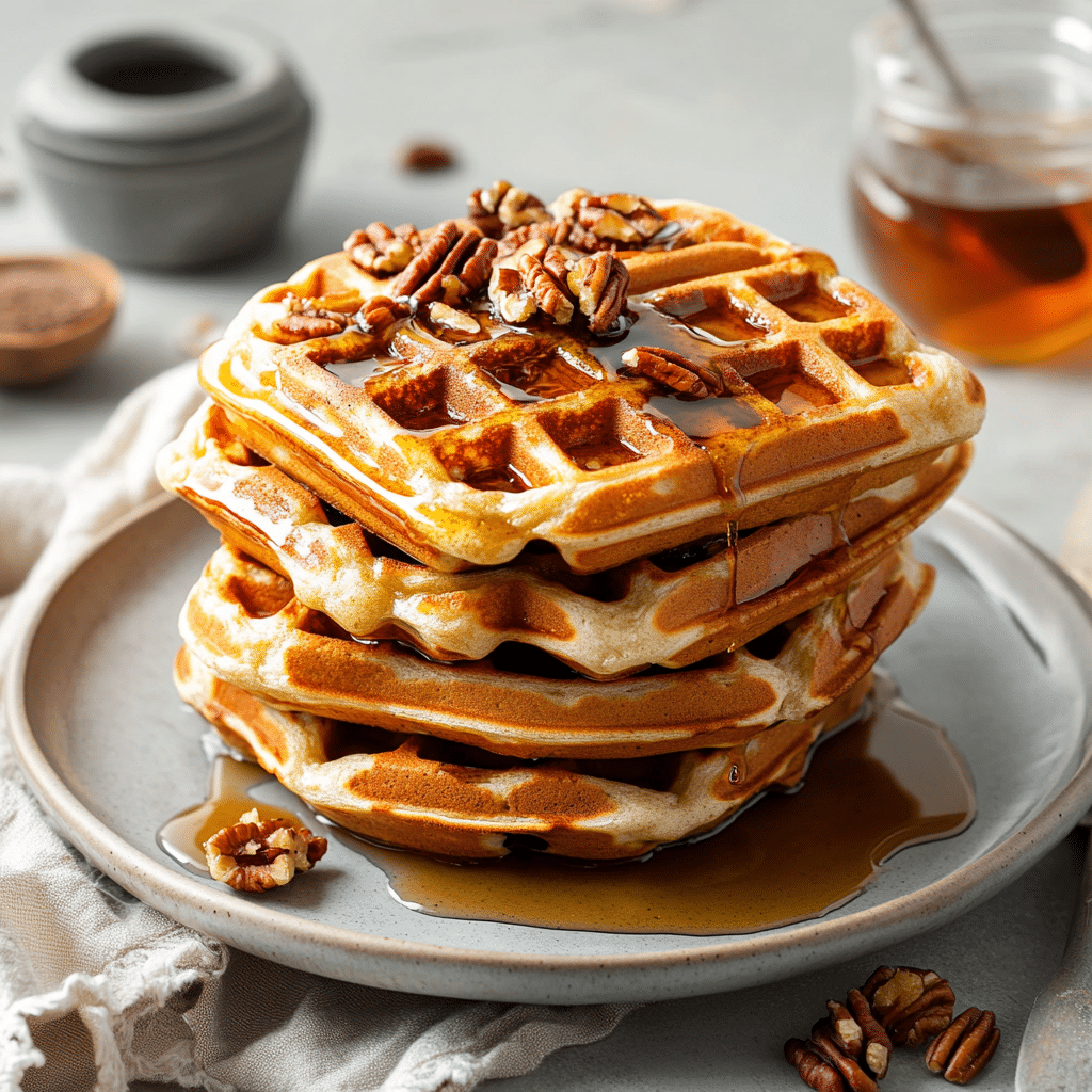 Maple Pecan Breakfast Waffles — restaurant-quality recipe photo