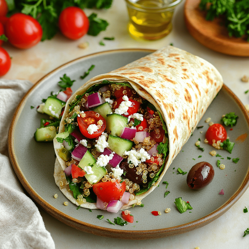Mediterranean Quinoa Salad Wrap — restaurant-quality recipe photo