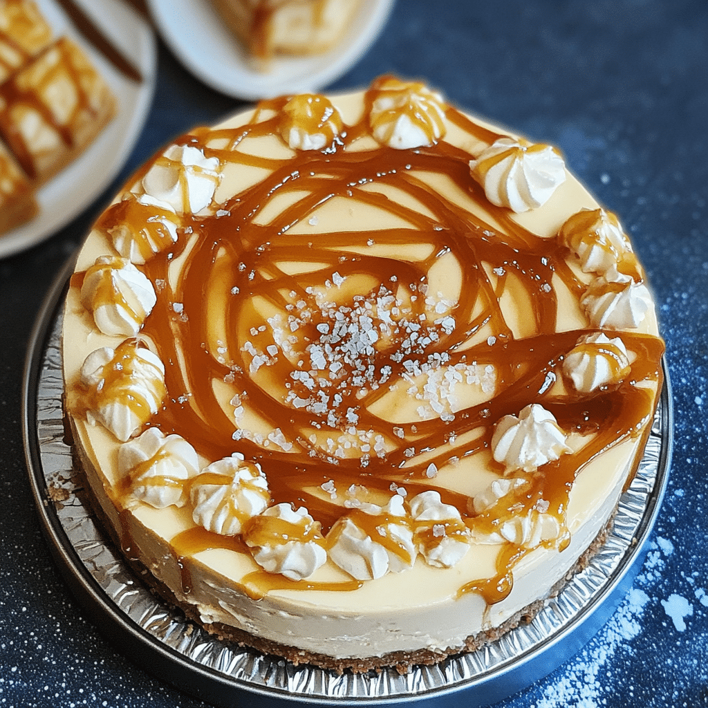 No Bake Salted Caramel Cheesecake — restaurant-quality recipe photo