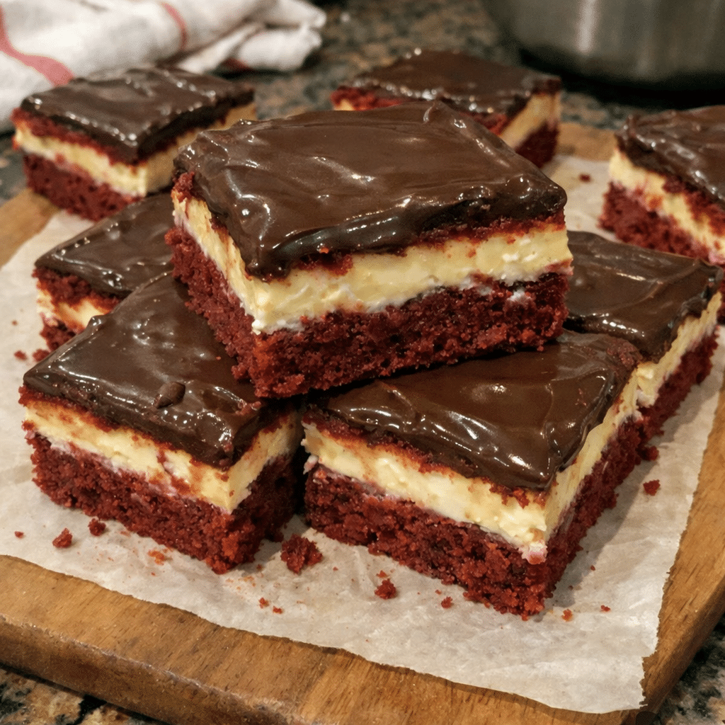 Red Velvet Cheesecake Brownies — restaurant-quality recipe photo