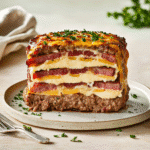 How to make Smoked Bacon Triple-cheese Stack Meatloaf — key cooking step