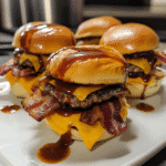 How to make Smoky Bourbon BBQ Bacon Cheeseburger Sliders — key cooking step
