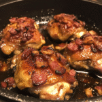 How to make Smoky Maple Bacon Glazed Chicken Thighs — key cooking step