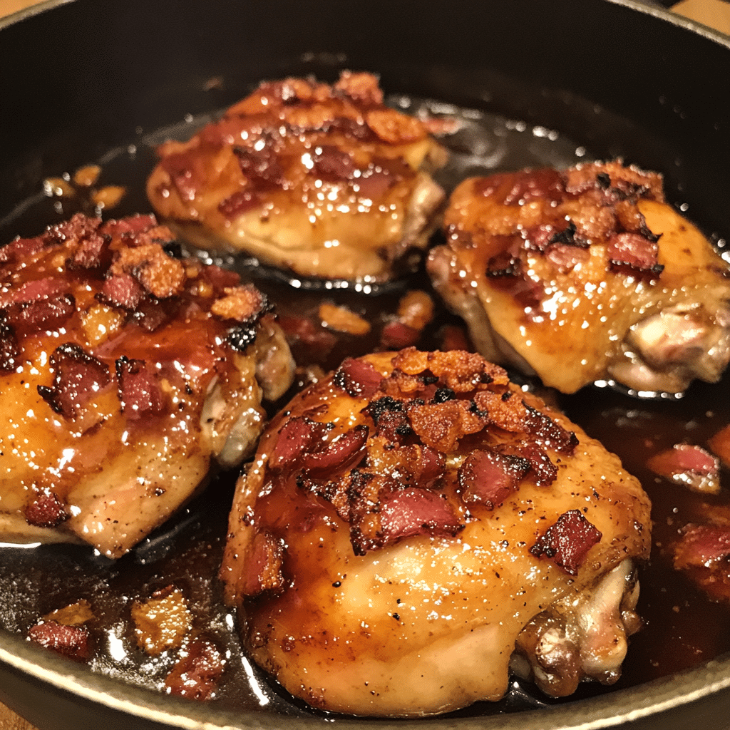 Smoky Maple Bacon Glazed Chicken Thighs — restaurant-quality recipe photo