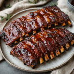 How to make Smoky Maple Bourbon Glazed Ribs — key cooking step