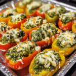 How to make Spicy Pesto Stuffed Mini Peppers — key cooking step