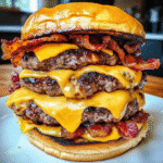 How to make Ultimate BBQ Bacon Burger Stack — key cooking step