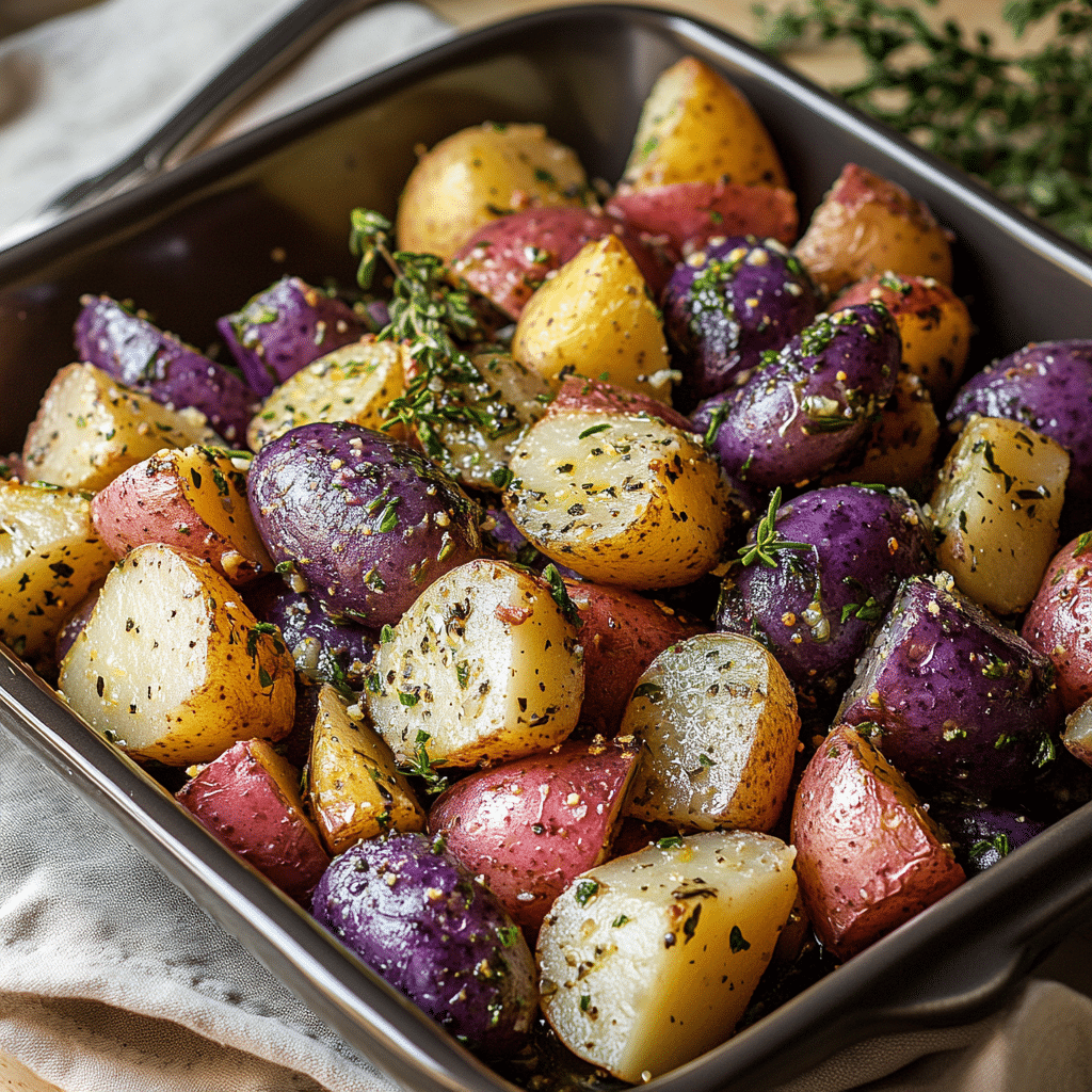 zesty garlic herb potato medley