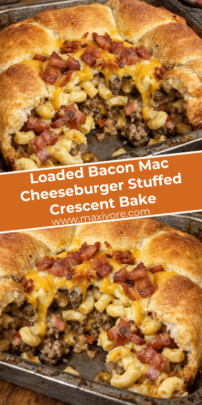 Loaded Bacon Mac Cheeseburger Stuffed Crescent Bake
