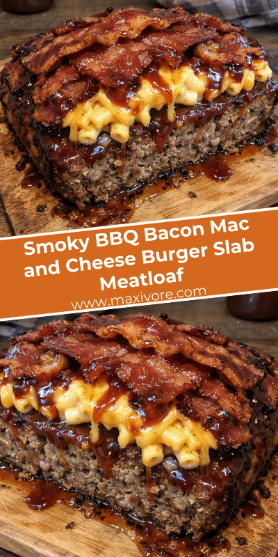 Smoky BBQ Bacon Mac and Cheese Burger Slab Meatloaf