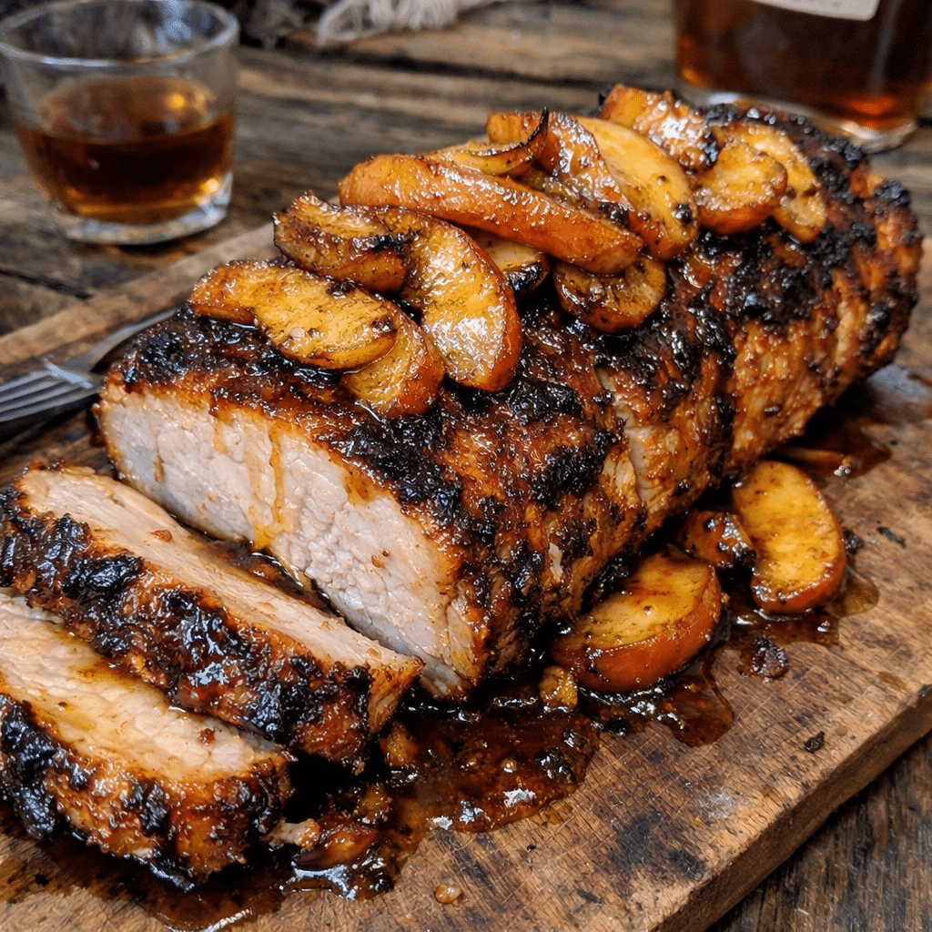 Fire Roasted Apple Bourbon Pork Loin with Sweet Crust — restaurant-quality recipe photo