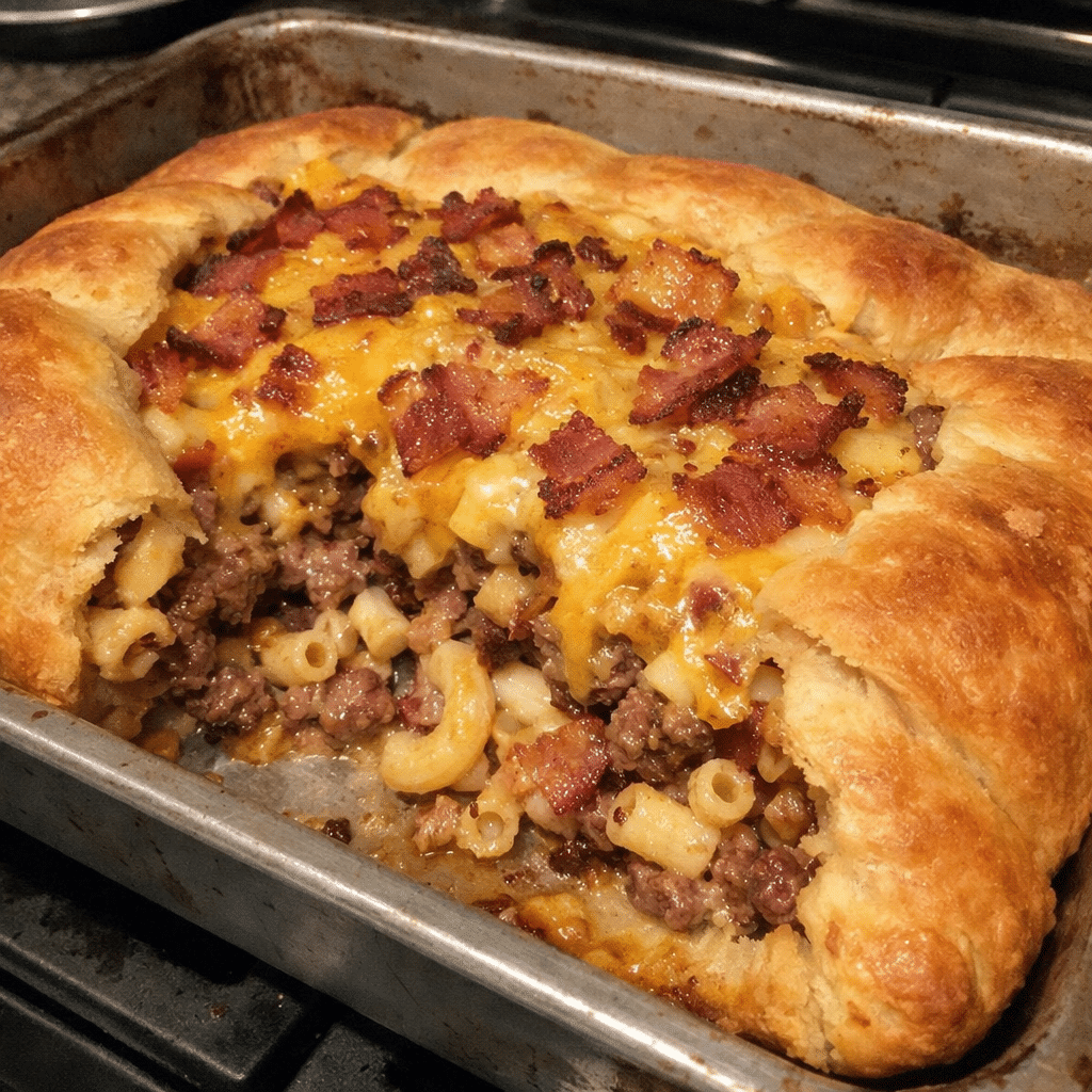 Loaded Bacon Mac Cheeseburger Stuffed Crescent Bake — restaurant-quality recipe photo