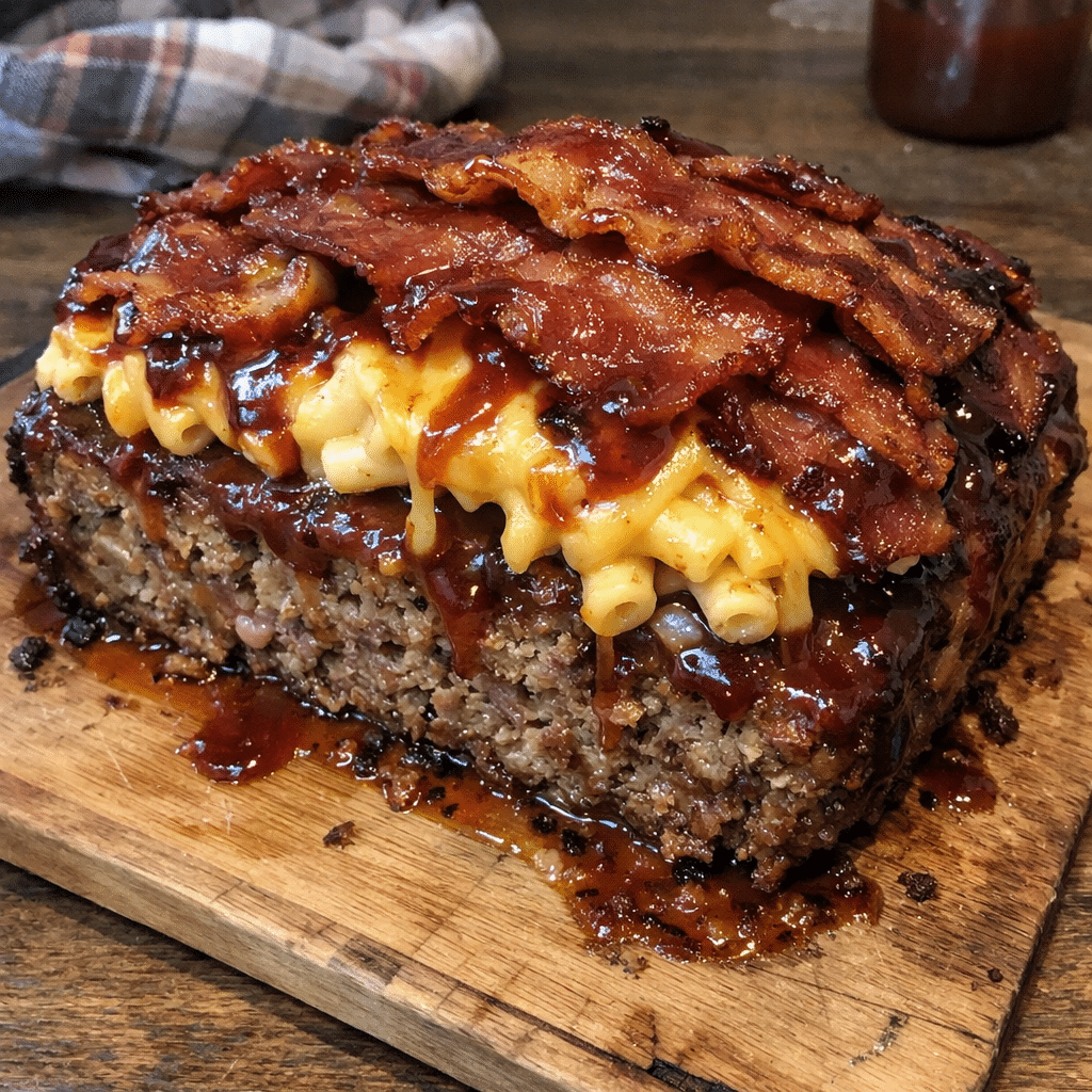 Smoky BBQ Bacon Mac and Cheese Burger Slab Meatloaf — restaurant-quality recipe photo
