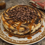 How to make Velvet Chocolate Caramel Swirl Cheesecake — key cooking step